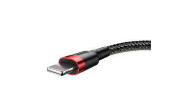 Baseus Lightning Cafule Cablu de date și &amp;icirc;ncărcare pentru iPhone 2A 3m roșu negru (CALKLF-R91) foto