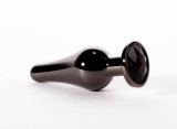 Dop Anal Cu Bijuterie Secret Shine M, Metalic + Negru, 11 cm