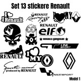 Set 13 stickere auto Renault , decor personalizat pentru masina