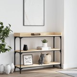 vidaXL Măsuță consolă cu rafturi, stejar sonoma, 100x30x80 cm
