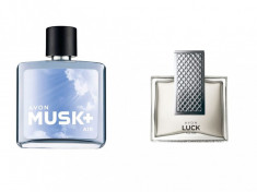 Set 2 buc. Avon Apa de toaleta Avon Luck pentru El 75 ml si Apa de toaleta Musk Air 75 ml foto