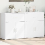 Dulapuri Gossi 2 buc, 60x31x70 cm, lemn prelucrat, alb, depozitare, noptiera