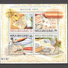 Papua Noua Guinee.1985 100 ani Serviciul de Posta-Bl. MX.3