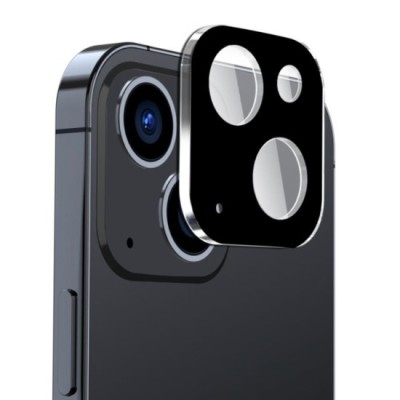 Folie Camera pentru iPhone 15 / 15 Plus - Techsuit Full Camera Glass - Black foto