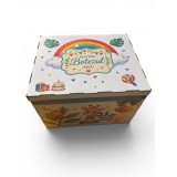 Cutie Trusou Botez Safari Personalizată cu Girafă și Elefănțel