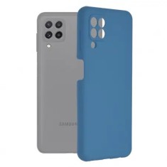 Husa Samsung Galaxy A22 4G Silicon Albastru Slim Mat cu Microfibra SoftEdge