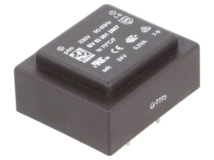 Transformator PCB &icirc;ncapsulat 230V AC 24V
