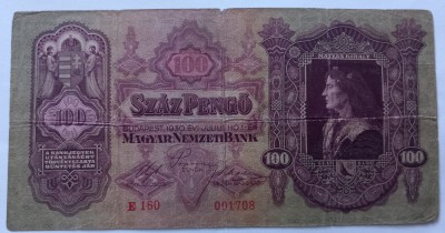 Ungaria , 100 Pengo 1930 foto