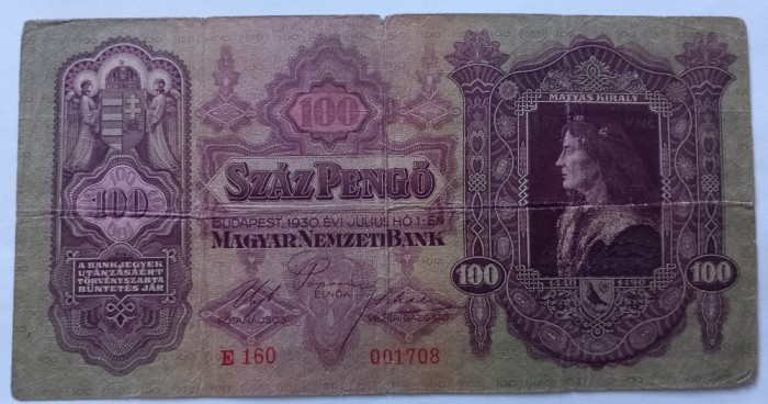 Ungaria , 100 Pengo 1930