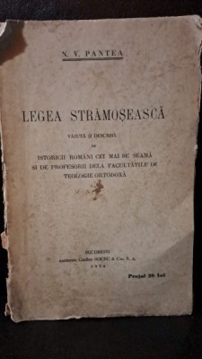 Legea Strămoșească, N.V. Pantea foto