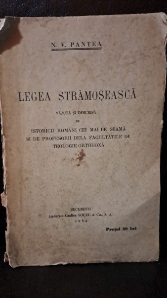 Legea Strămoșească, N.V. Pantea