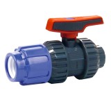 Racord PE cu Robinet Sferic 20mm, 1/2&quot; IG, Polipropilenă