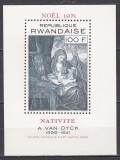 Rwanda 1971 - Craciun - Pictura de Van Dyck, Colita, MNH