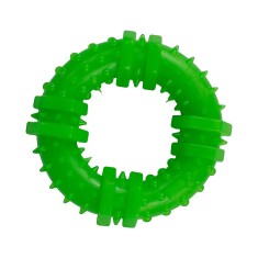Jucarie pentru caini, forma de Inel cu Tepi, 12 cm, verde