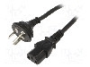 Cablu alimentare AC, 1.8m, 3 fire, culoare negru, GB 2099 mufa, IEC C13 mama, SUNNY - C13C18