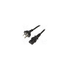 Cablu alimentare AC, 1.8m, 3 fire, culoare negru, GB 2099 mufa, IEC C13 mama, SUNNY - C13C18