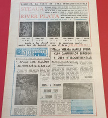 Ziarul Sportul Supliment FOTBAL 12.12.1986(prefata Steaua Bucuresti-River Plate) foto