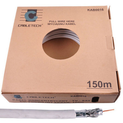 Cablu coaxial dublu ecranat Cabletech, 150 m, miez cupru foto