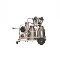 EMT. Aparat de muls vaci, doua bidoane inox 20 litri, 2 posturi, pompa vacuum ulei