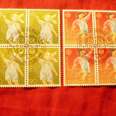 2 Blocuri -Serie Elvetia 1989 Europa CEPT Jocuri .stampila speciala 4x2val.