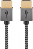 Cablu Slim High Speed HDMI 8K60Hz T-T 1m brodat, Goobay G75757
