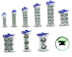 Set 12 globuri 30mm metalizat argintii foto