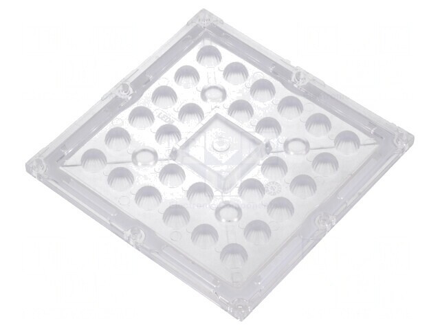Lentilă LED pătrată transparentă PMMA 9,5mm