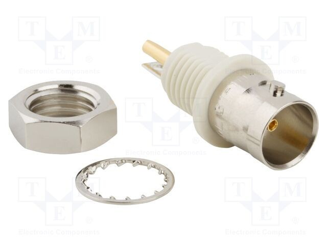 Conector BNC soclu mamă drept 75&Omega; lipire nylon aurit alamă AMPHENOL RF