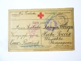 Rara! Carte postala tipografiata Crucea Rosie cenzurata militar Kiev 1917 expediata de un prizonier WWI din lagarul Saliivka