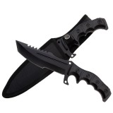 Cutit de vanatoare IdeallStore&reg;, Element, 30.5 cm, otel inoxidabil, Negru
