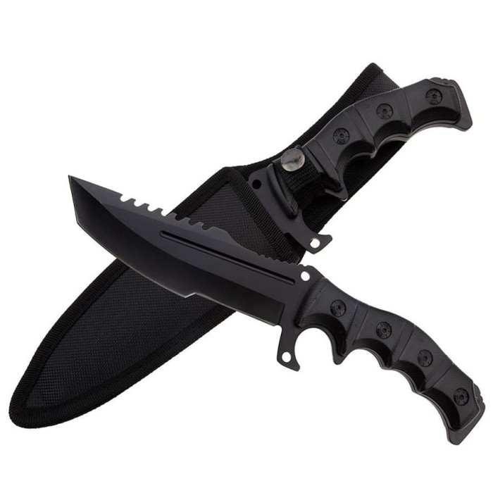 Cutit de vanatoare IdeallStore&reg;, Element, 30.5 cm, otel inoxidabil, Negru