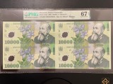 Romania coala 4 X 10.000 lei Ghizari an 2000 pick 112a1 pmg 67 (fara certificat)