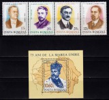 Cumpara ieftin RO 1993 ,LP 1328+1329a , &quot;75 de ani de la Marea Unire &quot; ,serie +colita ,MNH, Nestampilat