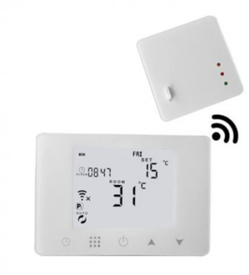 Termostat wireless HY09 pentru centrale termice gaz controlat prin WIFI si Internet compatibil Alexa si Google Home foto