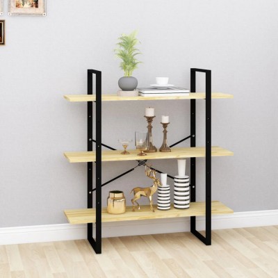 vidaXL Bibliotecă cu 3 rafturi, 100x30x105 cm, lemn masiv de pin 806552 foto