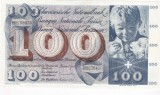ELVETIA █ bancnota █ 100 Franken █ 1972 █ P-49n █ UNC █ necirculata