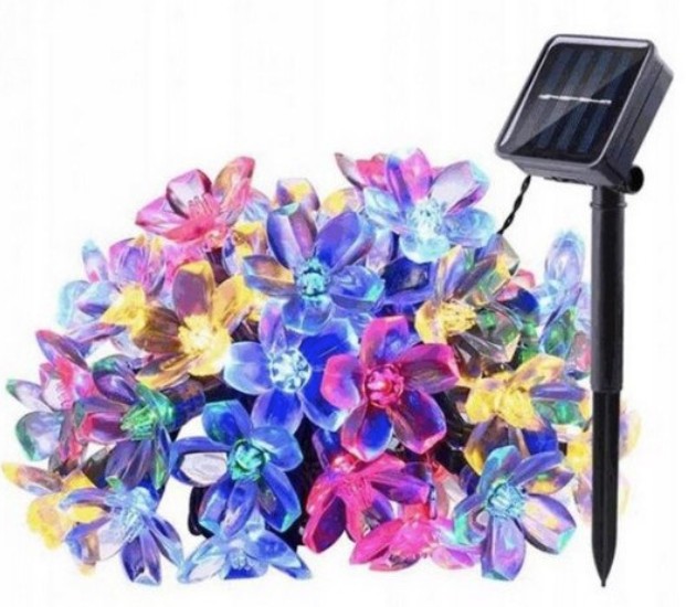 RGB соларна инсталация Cherry Blossom с 30 светодиода, многоцветни