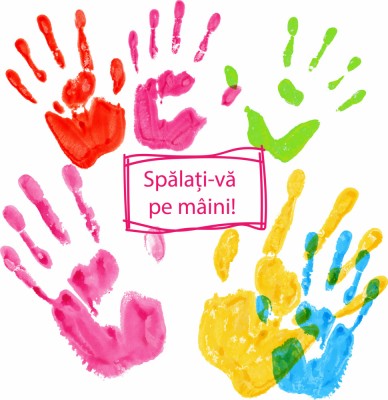Sticker Spalati-va pe Maini - 50x50 cm foto