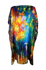 Rochie tip poncho dama FP, Dacali, albastru/rosu, one size