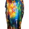 Rochie tip poncho dama FP, Dacali, albastru/rosu, one size