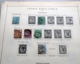 Lot 6 timbre clasice India Britanică (British India) Regina Victoria 1879&ndash;1893 pe pagină de album filatelic -A42
