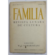 FAMILIA , REVISTA LUNARA DE CULTURA , SERIA III , ANUL VII , NR. 7-8 , NOIEMBRIE , 1935