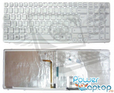 Tastatura Laptop Sony Vaio SVE15129CJS alba iluminata backlit foto