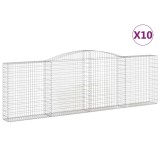 Cumpara ieftin Cosuri gabion arcuite 10 buc. 400x30x120/140 cm fier galvanizat