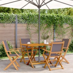 vidaXL Set mobilier de grădină 5 piese textil antracit/lemn masiv 3281701