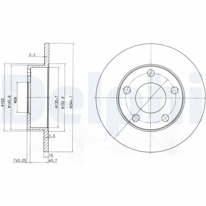 DELPHI BG3381 Disc frana