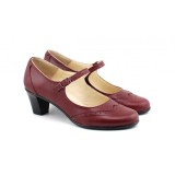 Cumpara ieftin Oferta marimea 40 Pantofi dama visinii, eleganti, din piele naturala TOC 5cm - LP104VIS