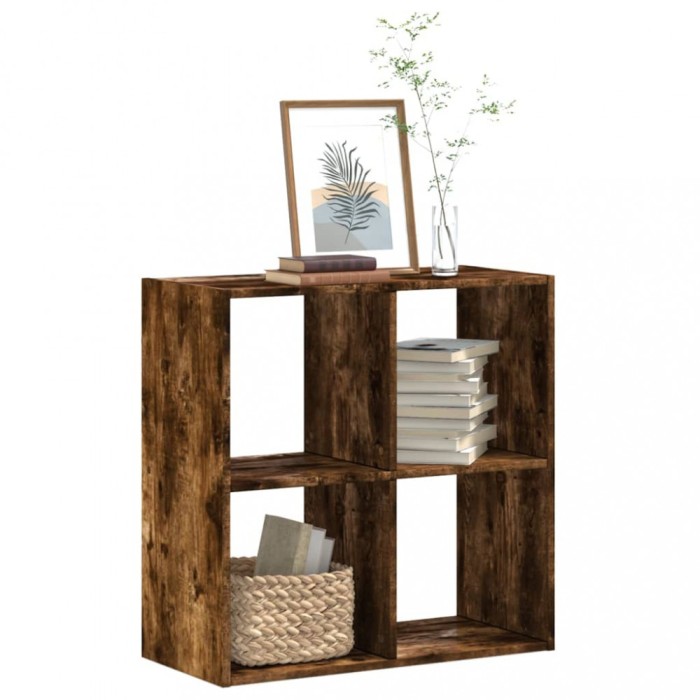 vidaXL Bibliotecă, stejar afumat, 68,5x32x68,5 cm, lemn compozit 852829