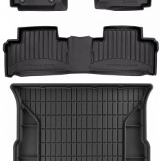 Set Covorase Auto Cauciuc Negro Ford S-Max 2006-2014 Pro Line Tip Tavita 3D 3D425880 + Tavita Portbagaj Negro Ford S-Max 2006-2014 5 Locuri TM404465