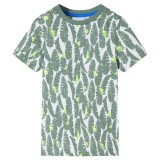 Tricou pentru copii, ecru si iedera &icirc;nchisa, 128 GartenMobel Dekor, vidaXL